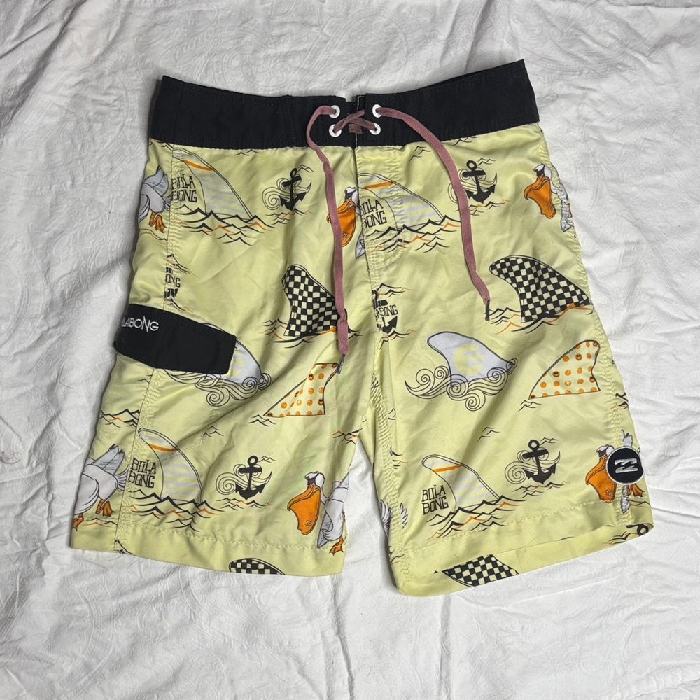 Billabong Yellow Shark Fin Swim Trunks